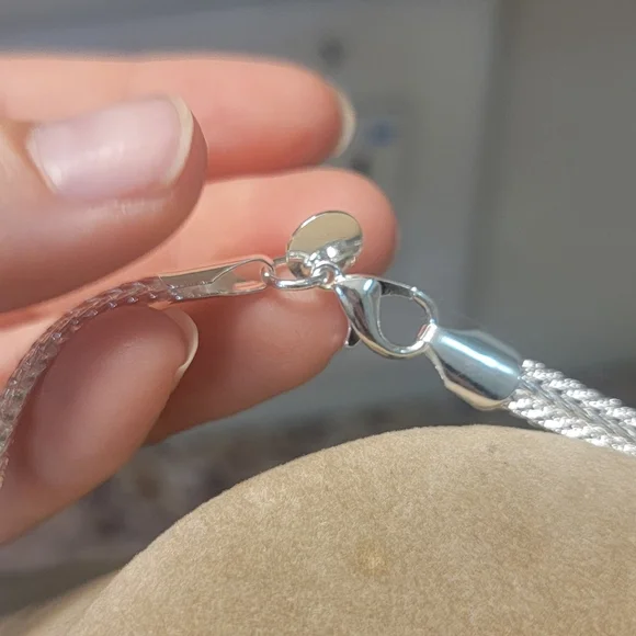 Sterling Silver 925 20in Flat Snake‎ Chain Necklace Wedding Charm Engagem…